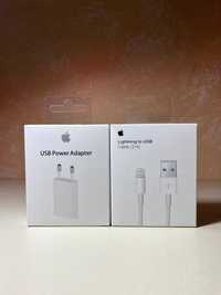Зарядний комплект Apple адаптер 5w usb + кабель 2m usb