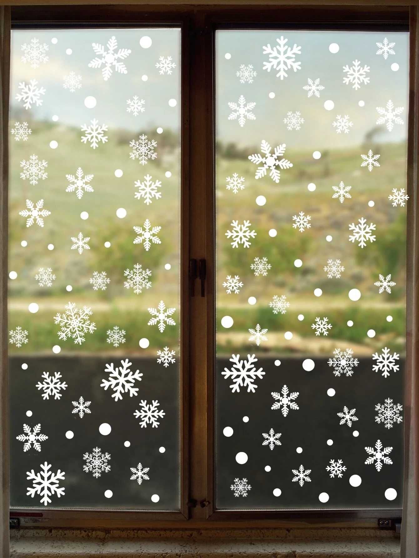 Naklejki na okno ŚNIEŻYNKI płatki śniegu ŚWIĘTA