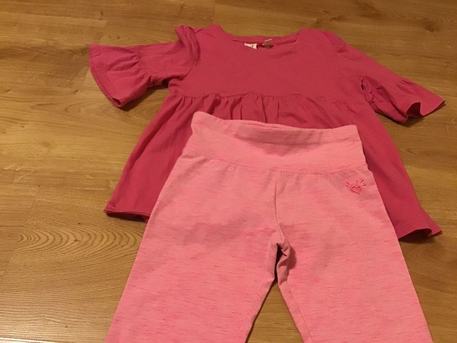 GAP różowa bluzeczka + legginsy 3/4 -JUSTICE 2pak dla 8 latki- 128