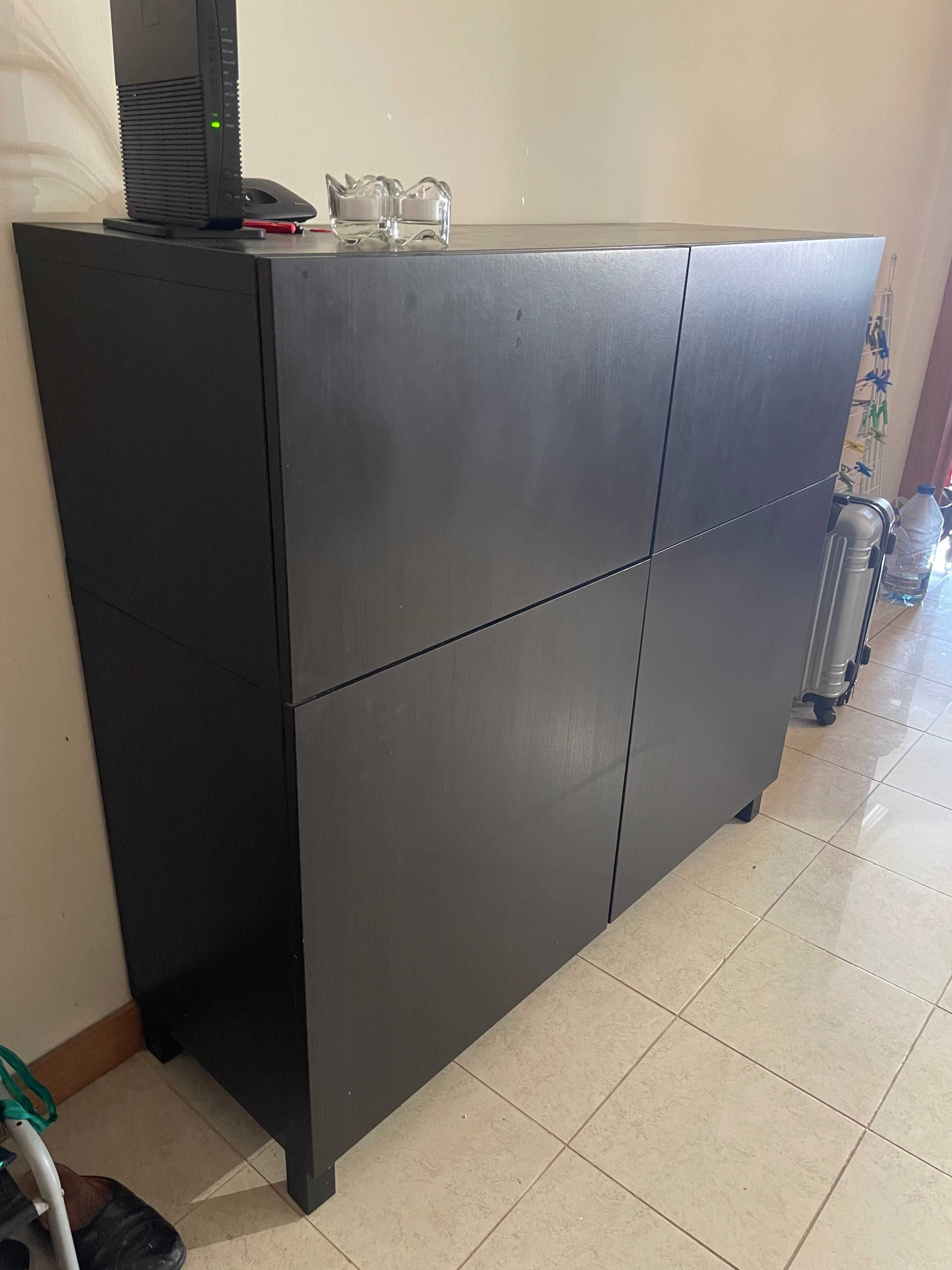 Armário IKEA Besta preto/castanho 120x40x102
