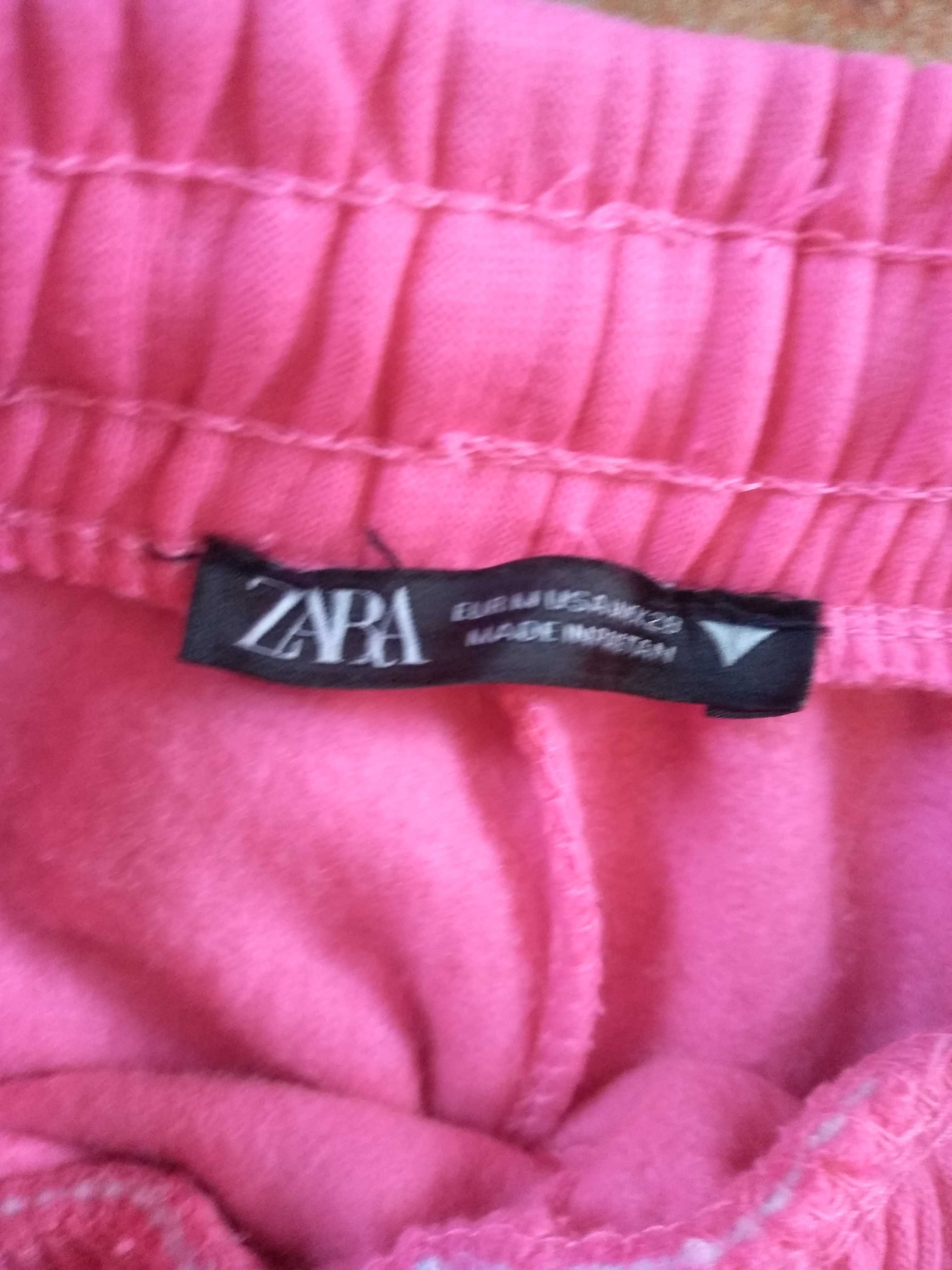 Spodnie Zara dresy nowe M 38-40 na gumce różowe dresowe damskie