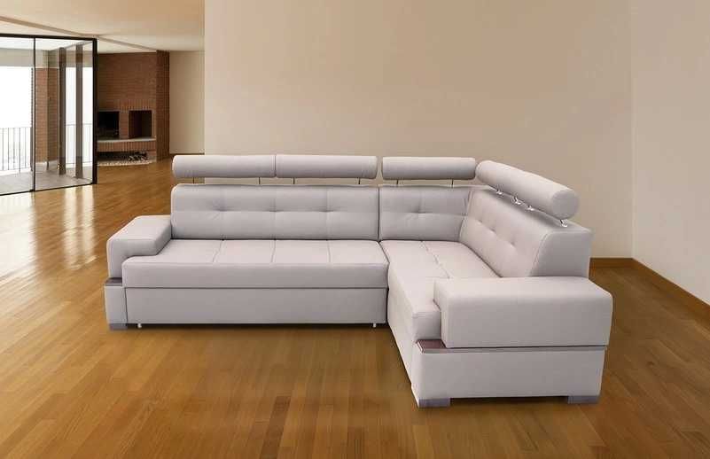 Narożnik LIZBONA - spanie, pojemnik - Skóra Naturalna