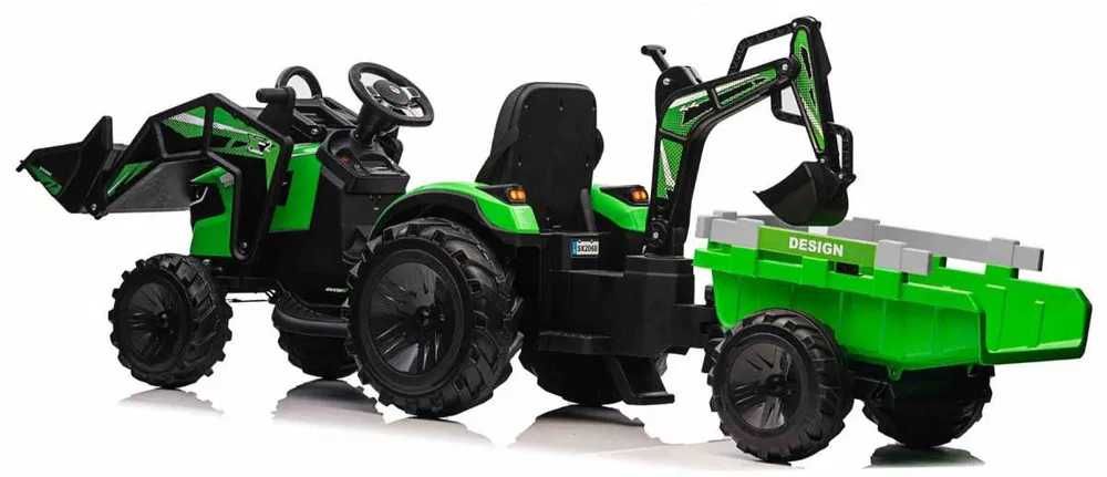 Koparka Traktor na akumulator z Przyczepą 720-T auto pojazd dla dzieci