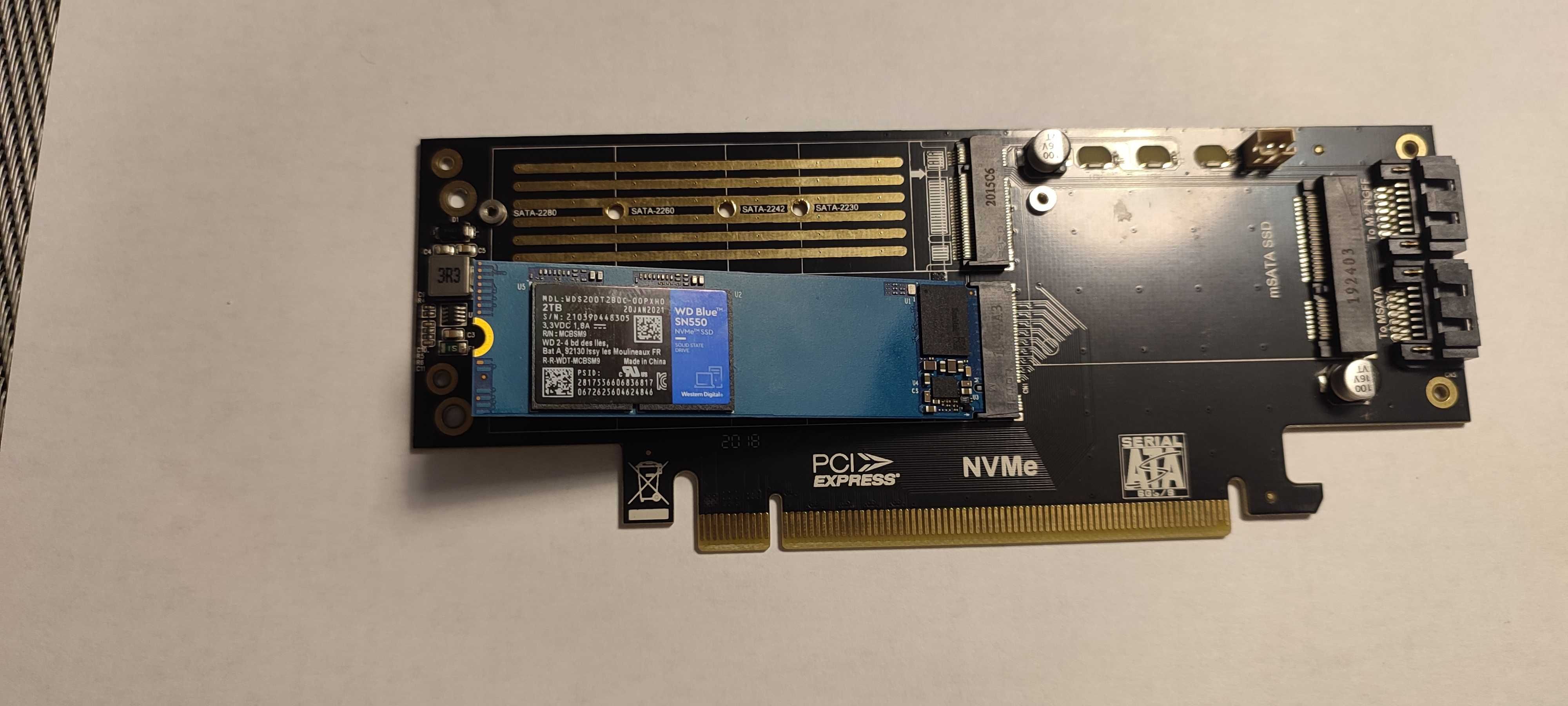 Adaptador nvme ssd para pcie x16