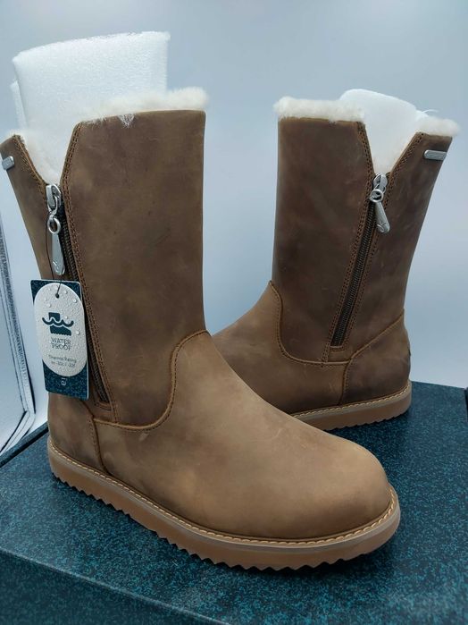 NOWE śniegowce kozaki EMU AUSTRALIA skóra brąz gravelly leather 37 w/f
