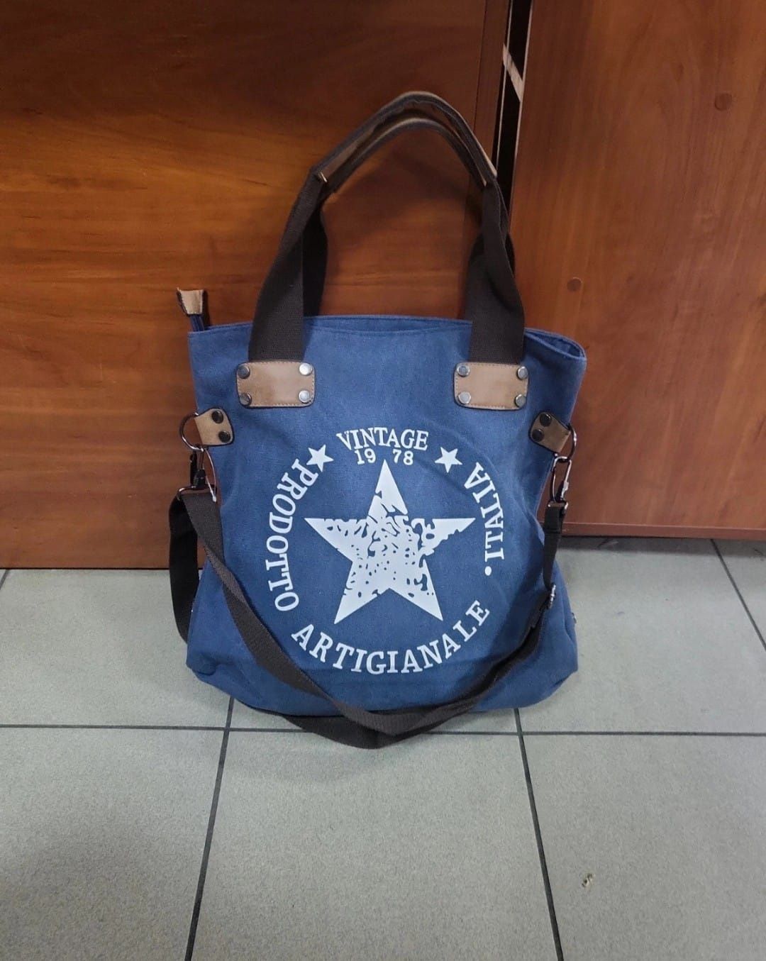 Torebka damska shopper niebieska