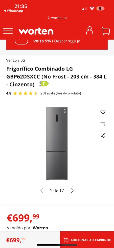 Frigorífico Combinado LG