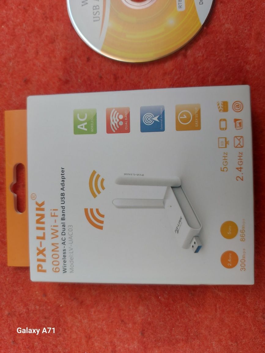 Двохдіапазонний Wi-Fi адаптер Pix-Link LV-UAC03D 600M 2.4/5GHz White