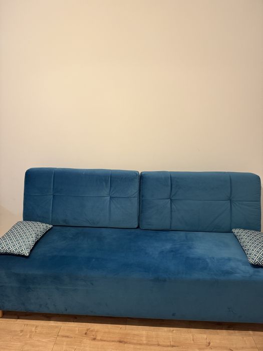 Sofa turkusowa - 3osobowa, rozkladana