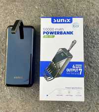 PowerBank 50 000mAh Sunix, зі шнурками для зарядки, павербанк