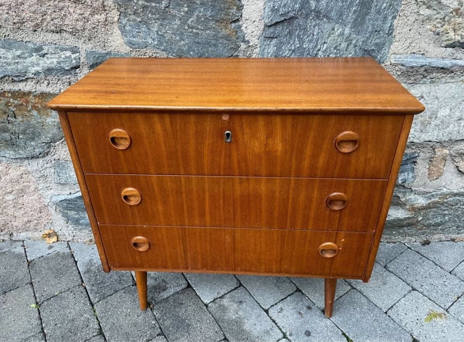 Komoda lata 60 teak lite drewno tekowe vintage retro