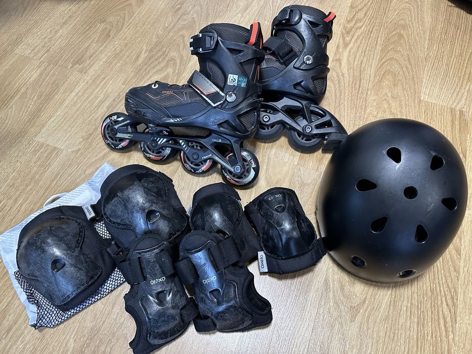 Zestaw rolki, kask, ochraniacze dziecięce rozmiar tegulowany 32-35