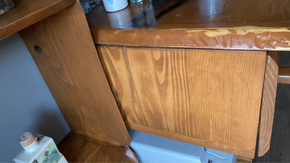 Unikalne biurko metalowo-drewniane