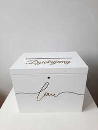 Pudełko na koperty love złoty napis ślub wesele