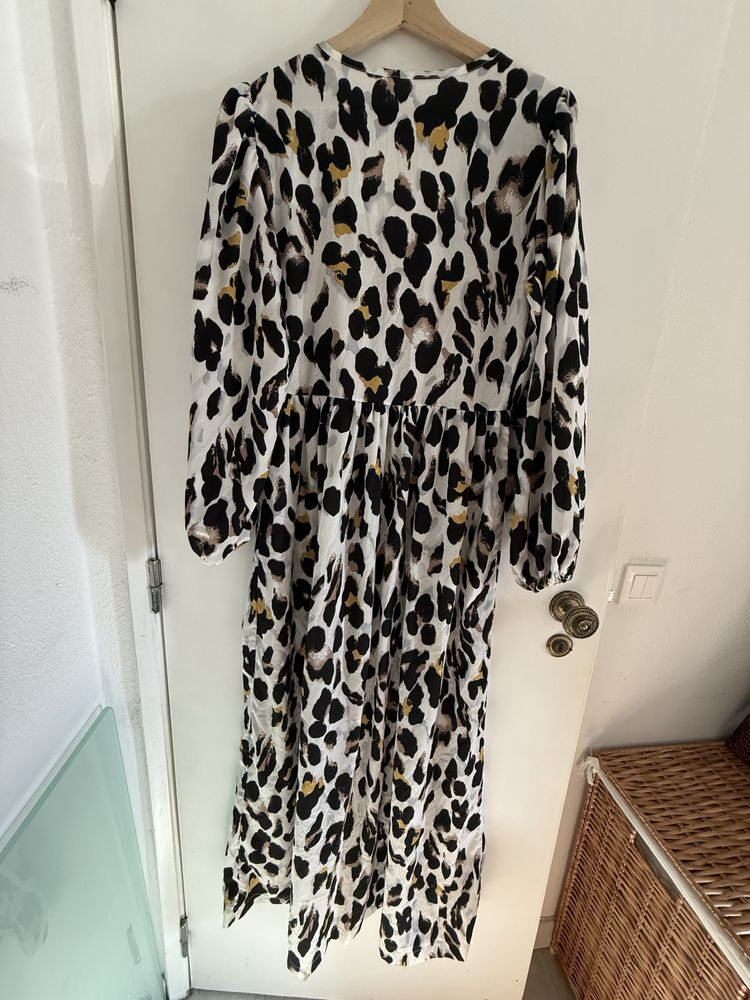 Vestido leopardo manga comprida SHEIN L