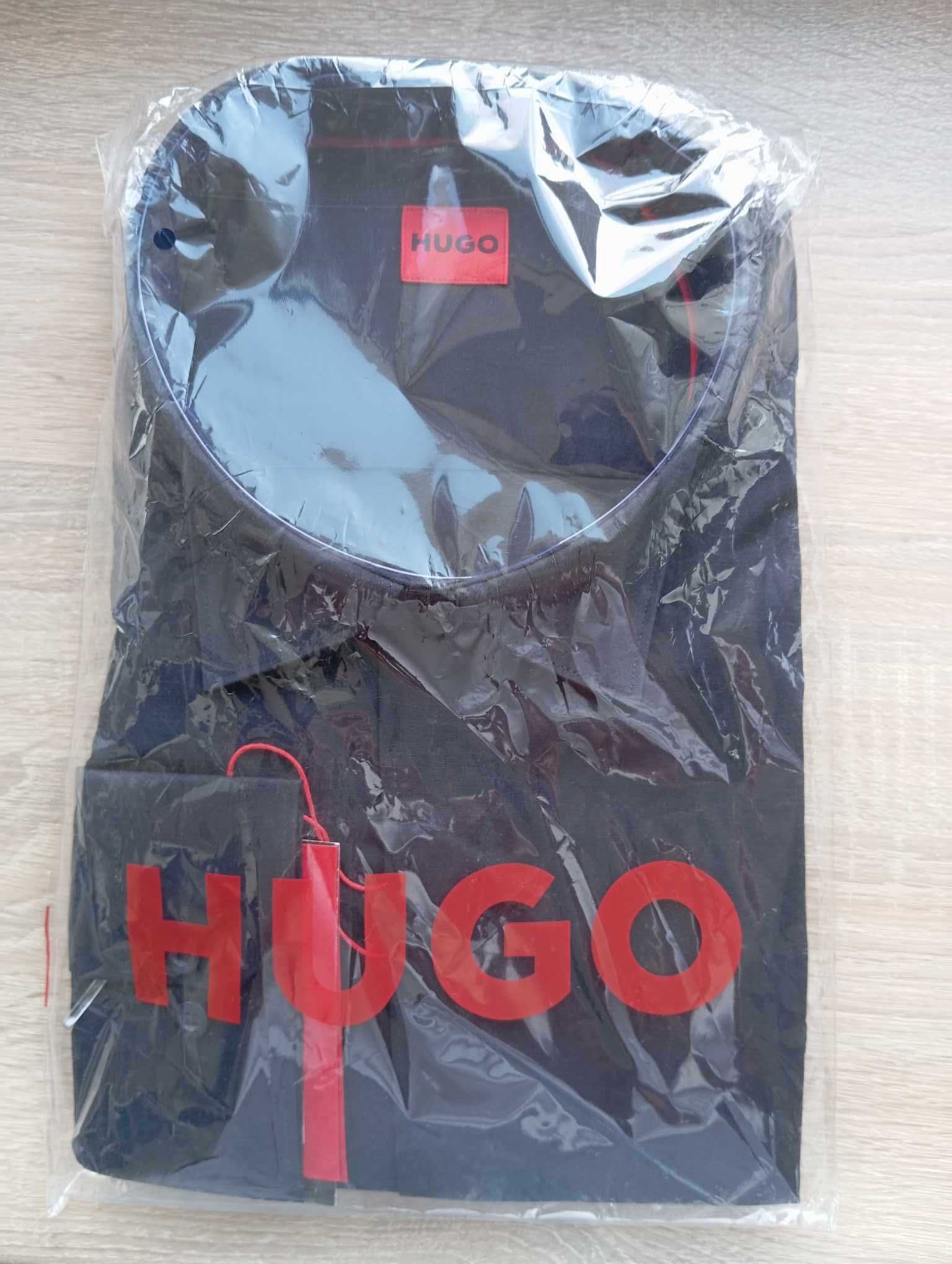 Koszula Hugo Boss regular fit, z długim rękawem, granat elegancka XXL