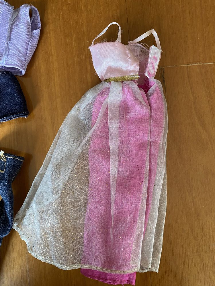 Roupas acessorios para boneca barbie vestido, saia, top calças
