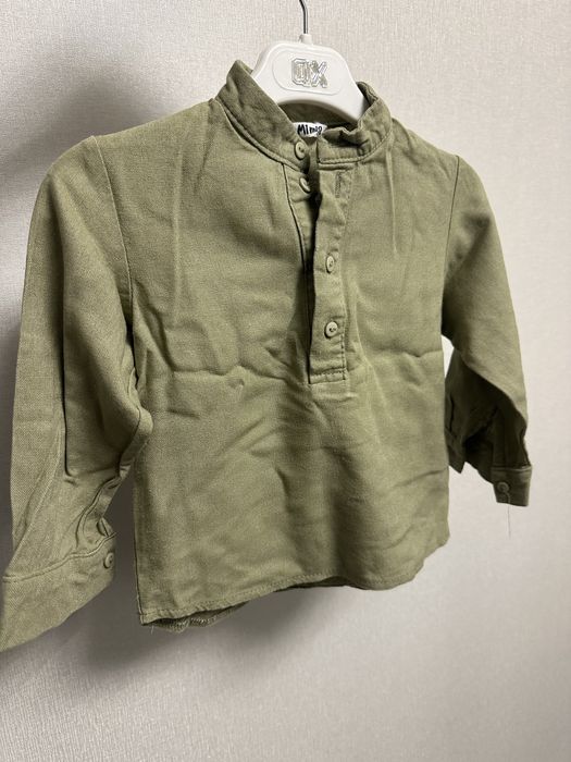 Дитяча лляна сорочка, зелена дитяча сорочка, сорочка для хлопчика