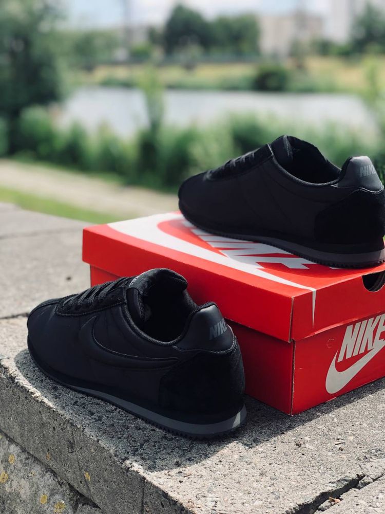Nike Cortez Nylon Black кроссовки мужские черные Найк Кортез