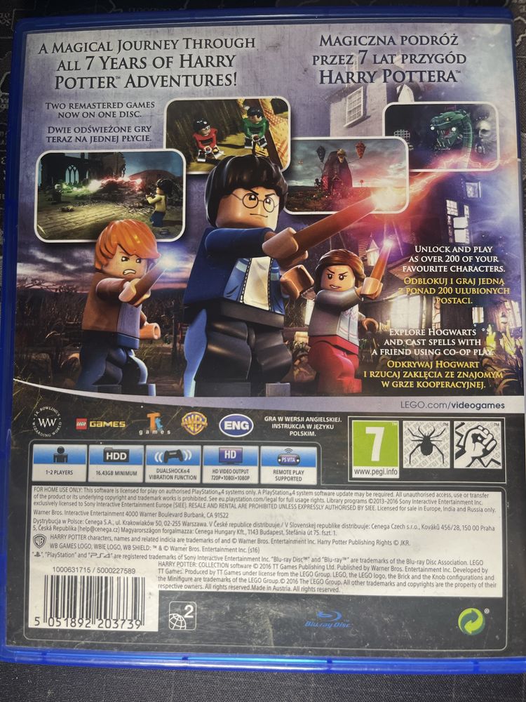 GRA na ps4 i ps5 lego Harry Potter collection 2 klasyczne gry w jednym