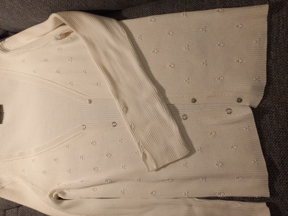 Sweter rozpinany, biały, marki Esprit, rozmiar L