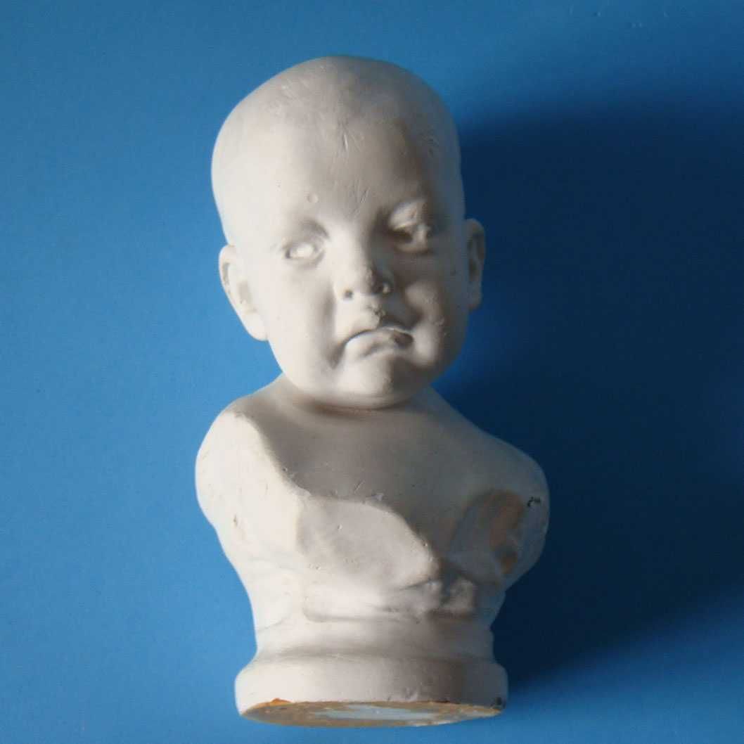 Escultura em Gesso Busto de Bébé Cabeça de Menino por TEIXEIRA LOPES