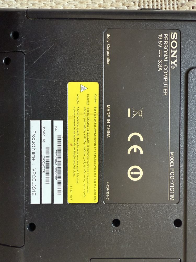 Sony vaio PCG-71C11M / VPCEL3S1E avariado