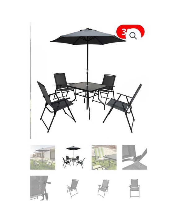 Conjunto mesa de jardim 6 peças