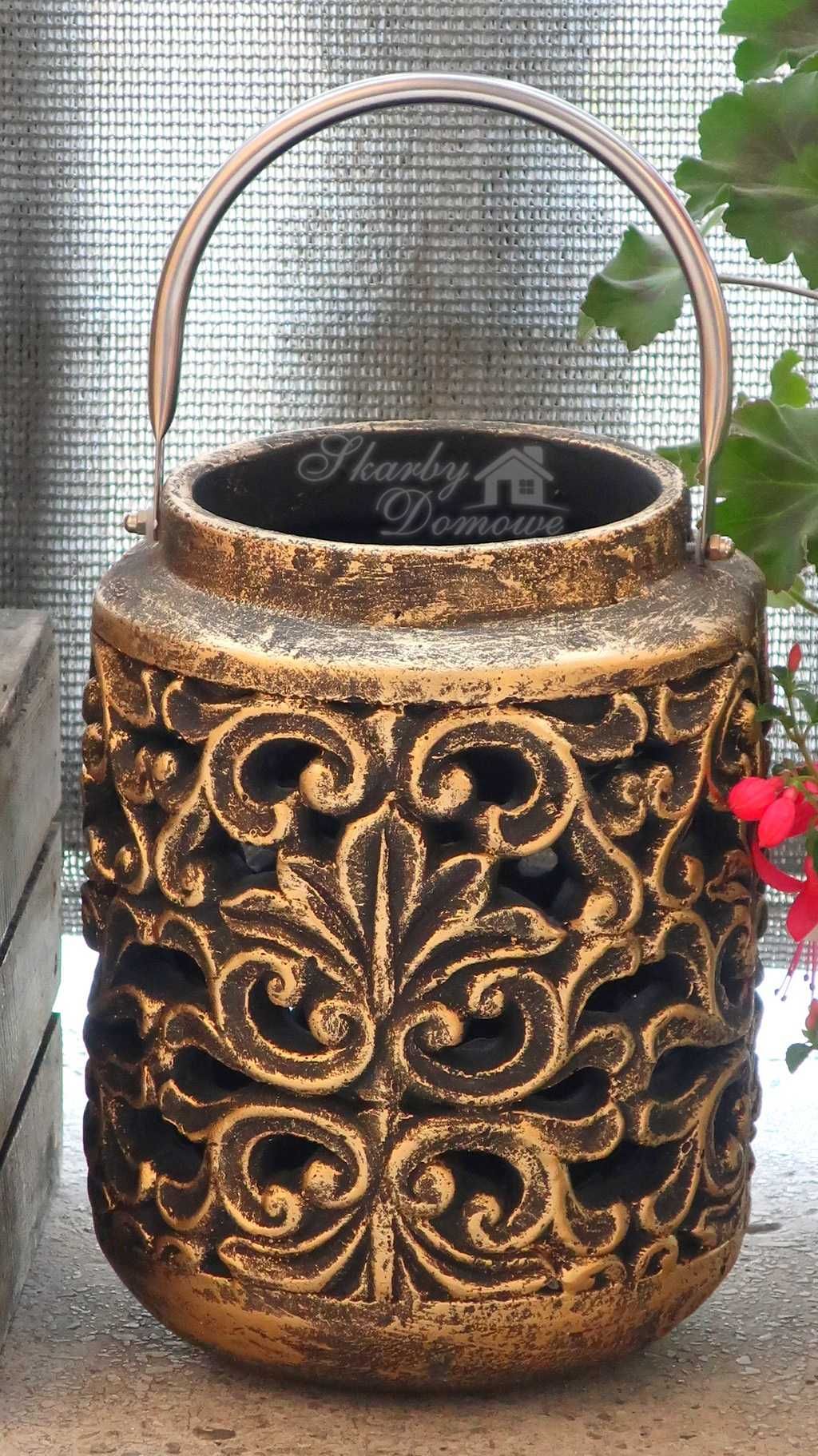 Wyjątkowy lampion ceramika oświetlenie salon taras pergola balkon