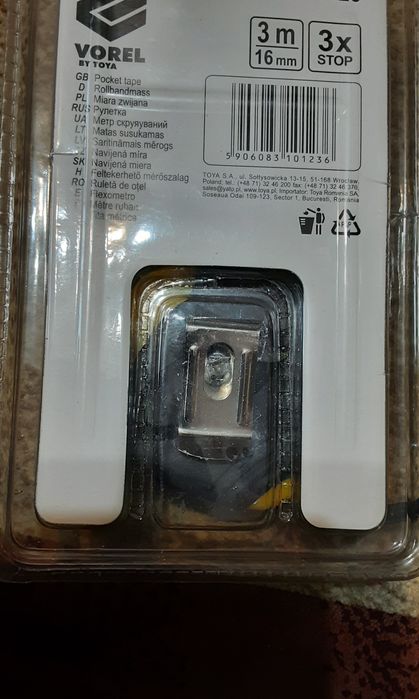 Рулетка "Vorel" 3м на 16мм. Нова
