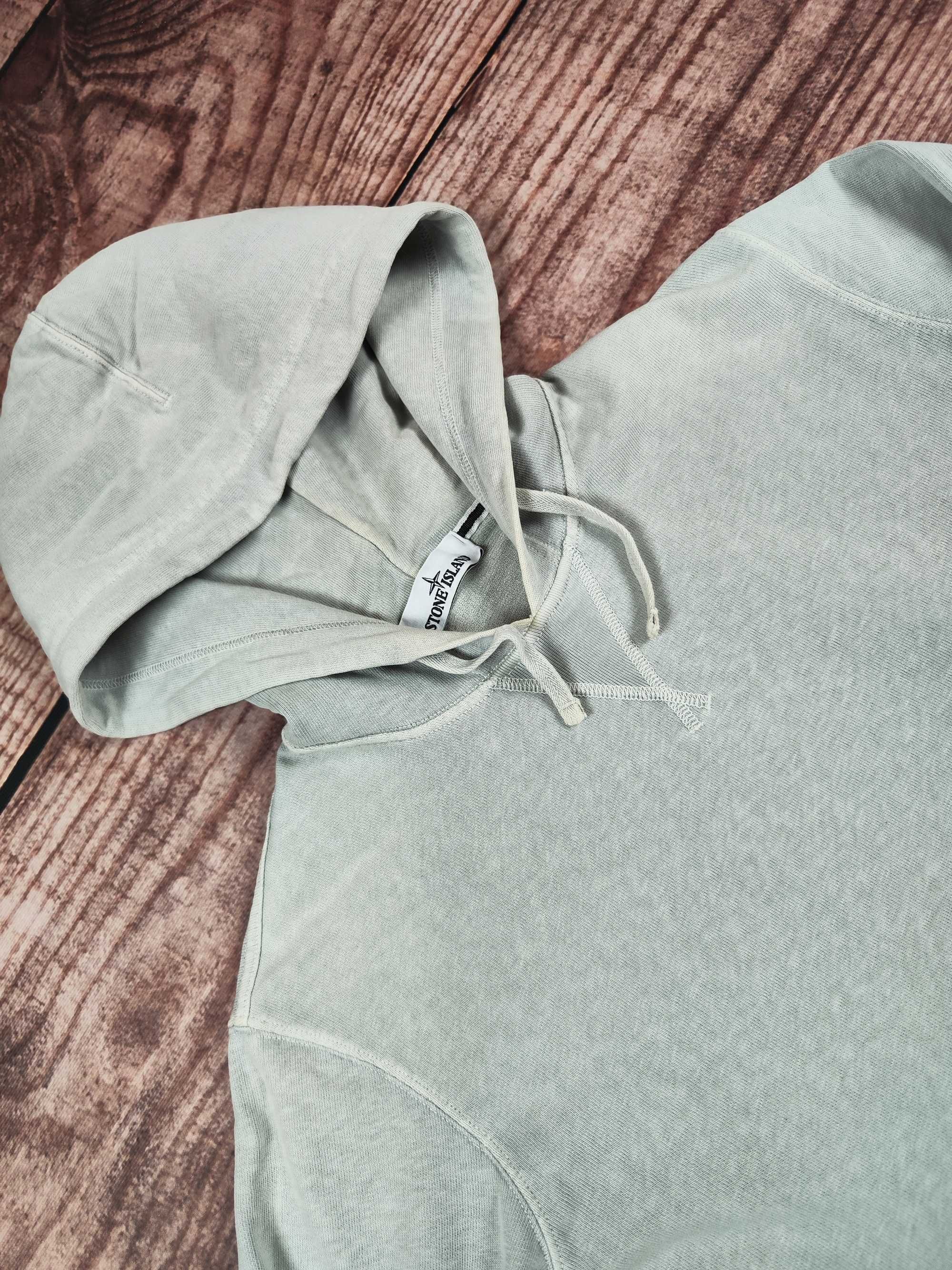 Bluza Stone Island z kapturem hoodie szara męska r. L