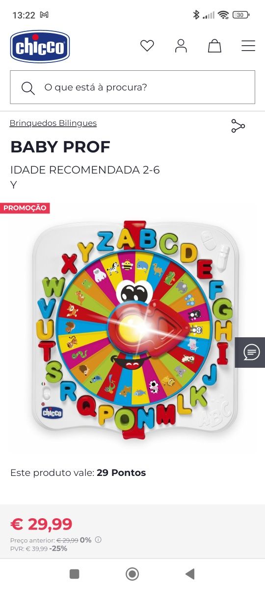 Brinquedo educativo Chicco, Baby Prof