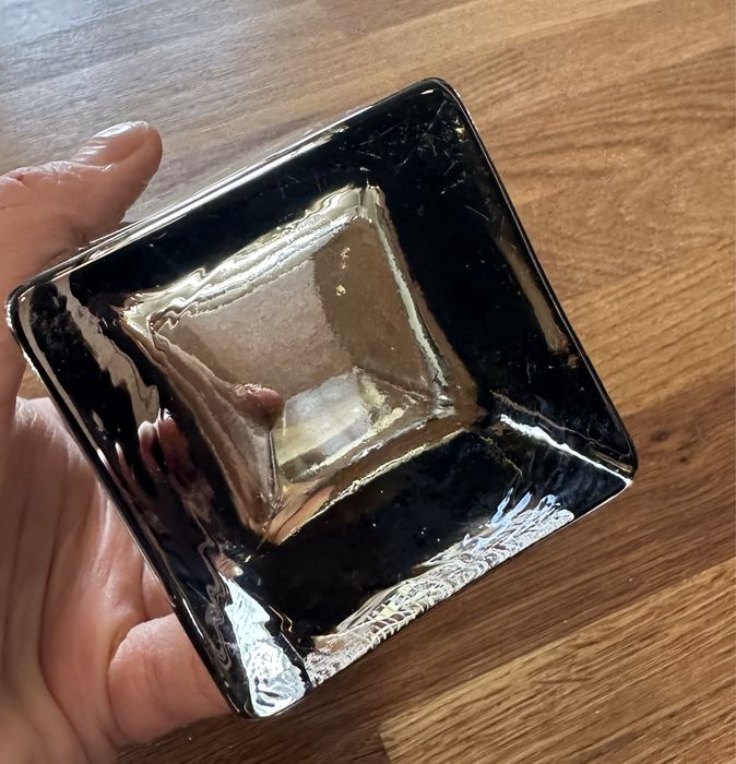 Kryształowy Szklany wazon dymiony kolor ciężki dekoracja 1215