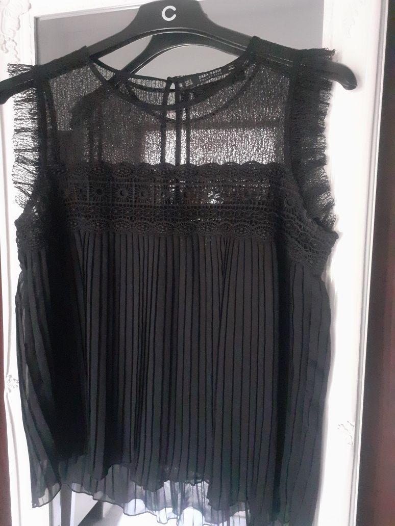 Czarny top na lato Zara Basic 36 S