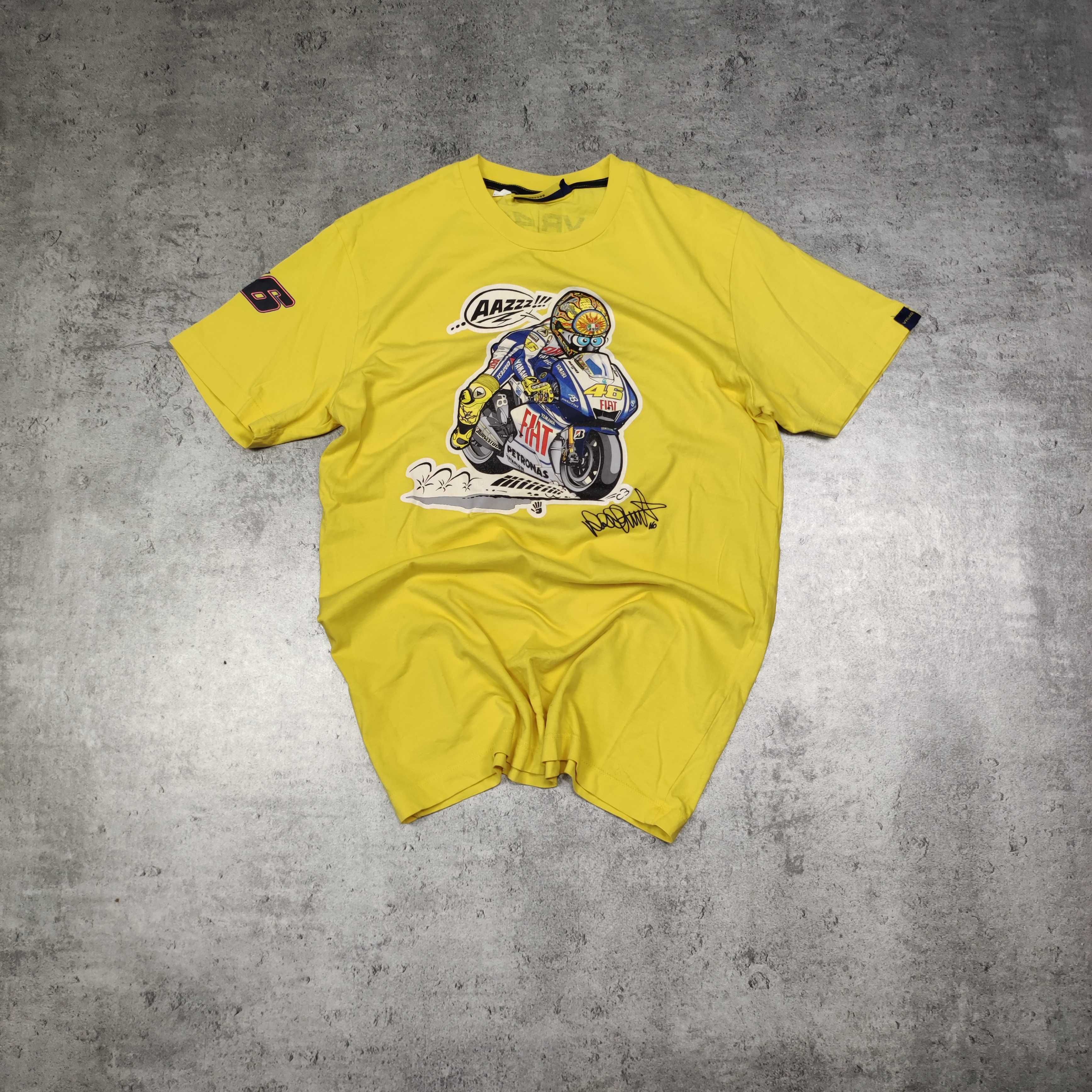 MĘSKA Koszulka Wyścigowa FIAT Yamaha VR46 Racing Żółta Duża Grafika