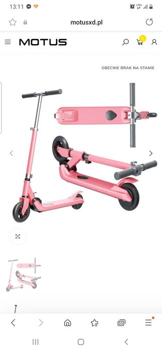 Hulajnoga elektryczna MOTUS Dziecięca dziewczęca