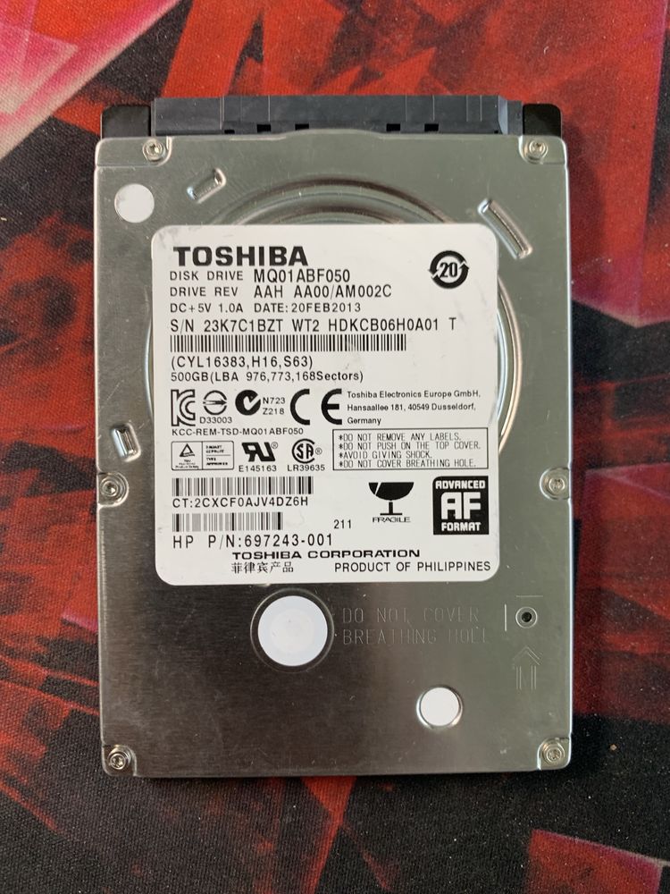 Жесткий диск HDD 2.5 TOSHIBA 500GB