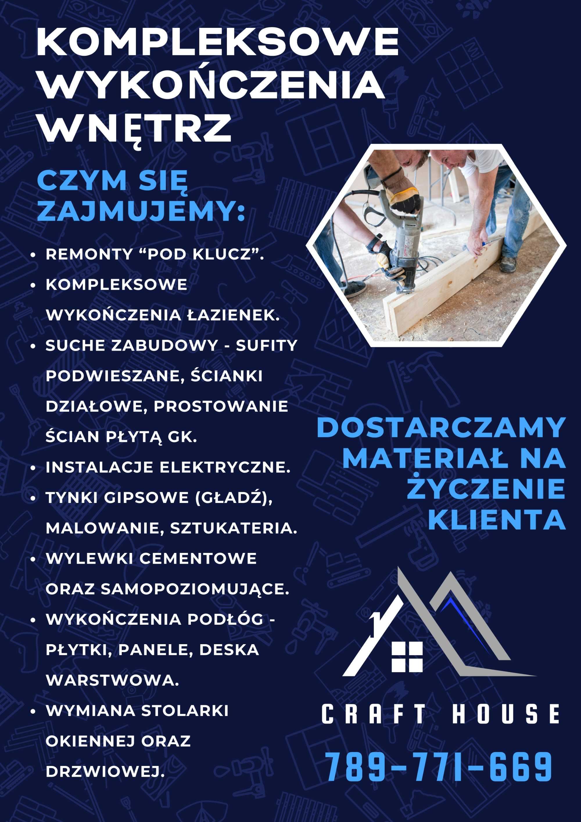 Wykończenia wnętrz. KOMPLEKSOWE remonty. Wymiana okien i drzwi!