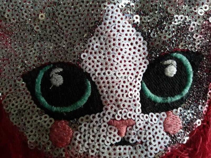 Дитяча тепла кофта світшот джемпер травка паєтки светрик з котиком