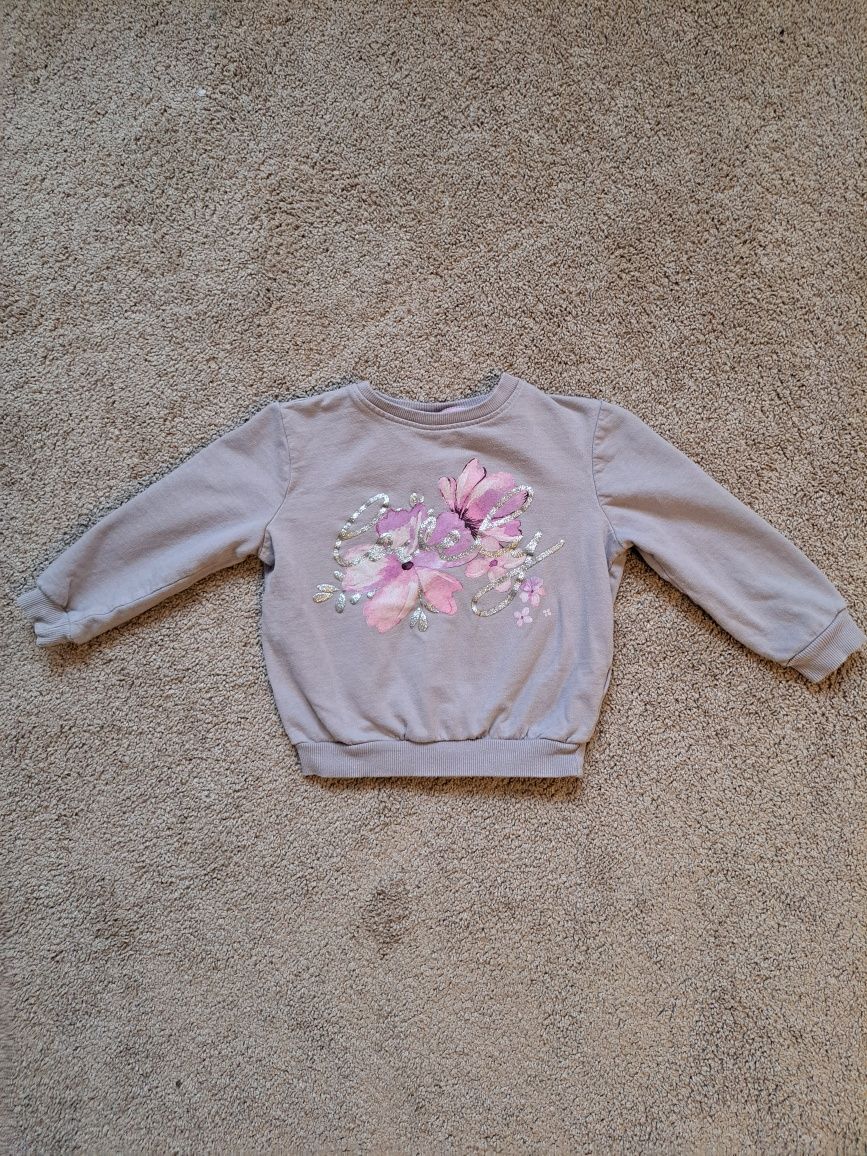 Szara bluza dla dziewczynki 110 cm, Little Kids, bawełna, nadruk