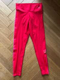 Adidas czerwone spodnie getry legginsy z paskami M 38