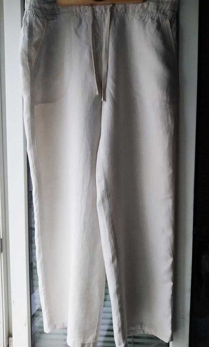 Брюки лен ровные от бедра  размер 16  на 50-52  лляні льон