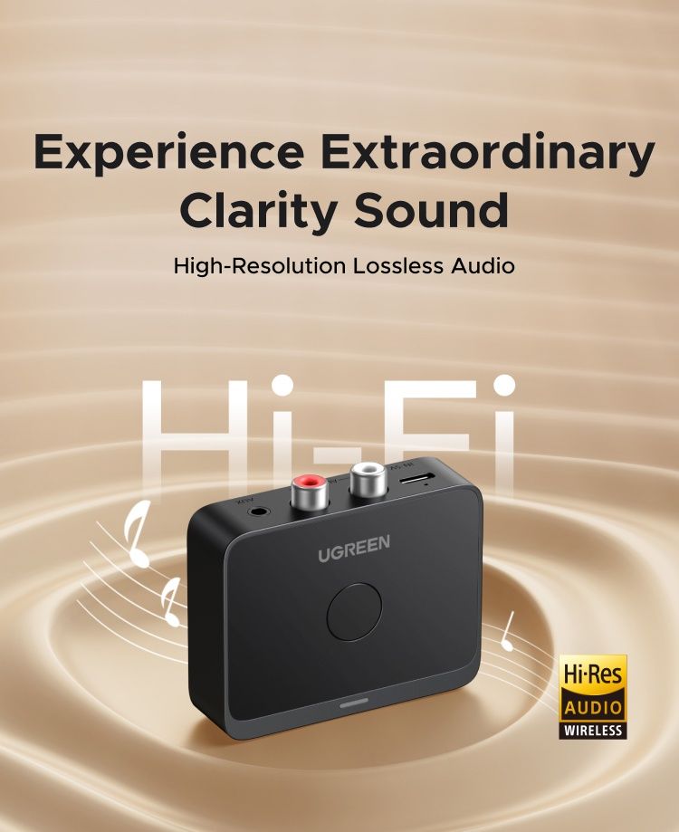 Bluetooth приемник Ugreen BT-505 ,ldac, hi-res audio.