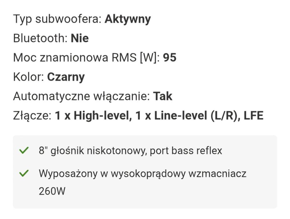 Witam sprzedam kolumny Eltax1076 i subwoofer taga harmony TSW-60