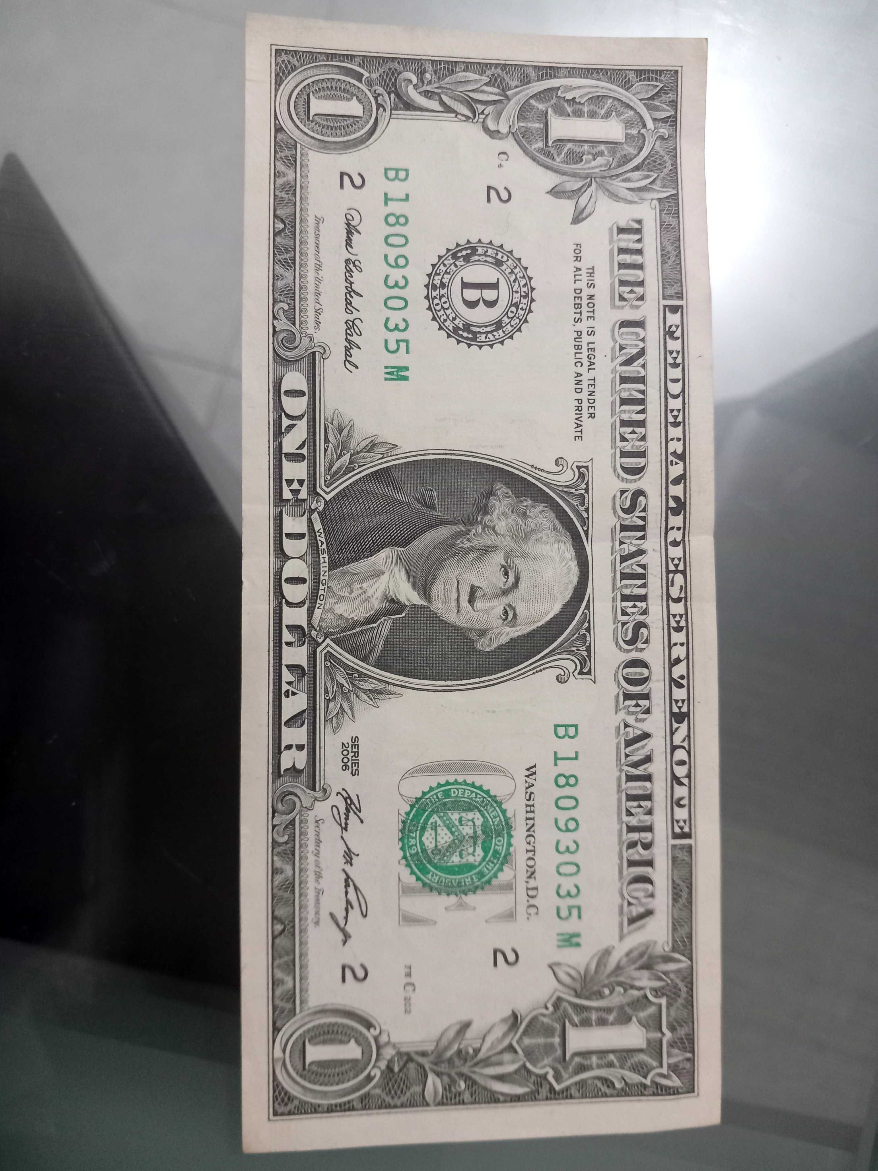 notas de 1 dólar dos EUA sequenciais