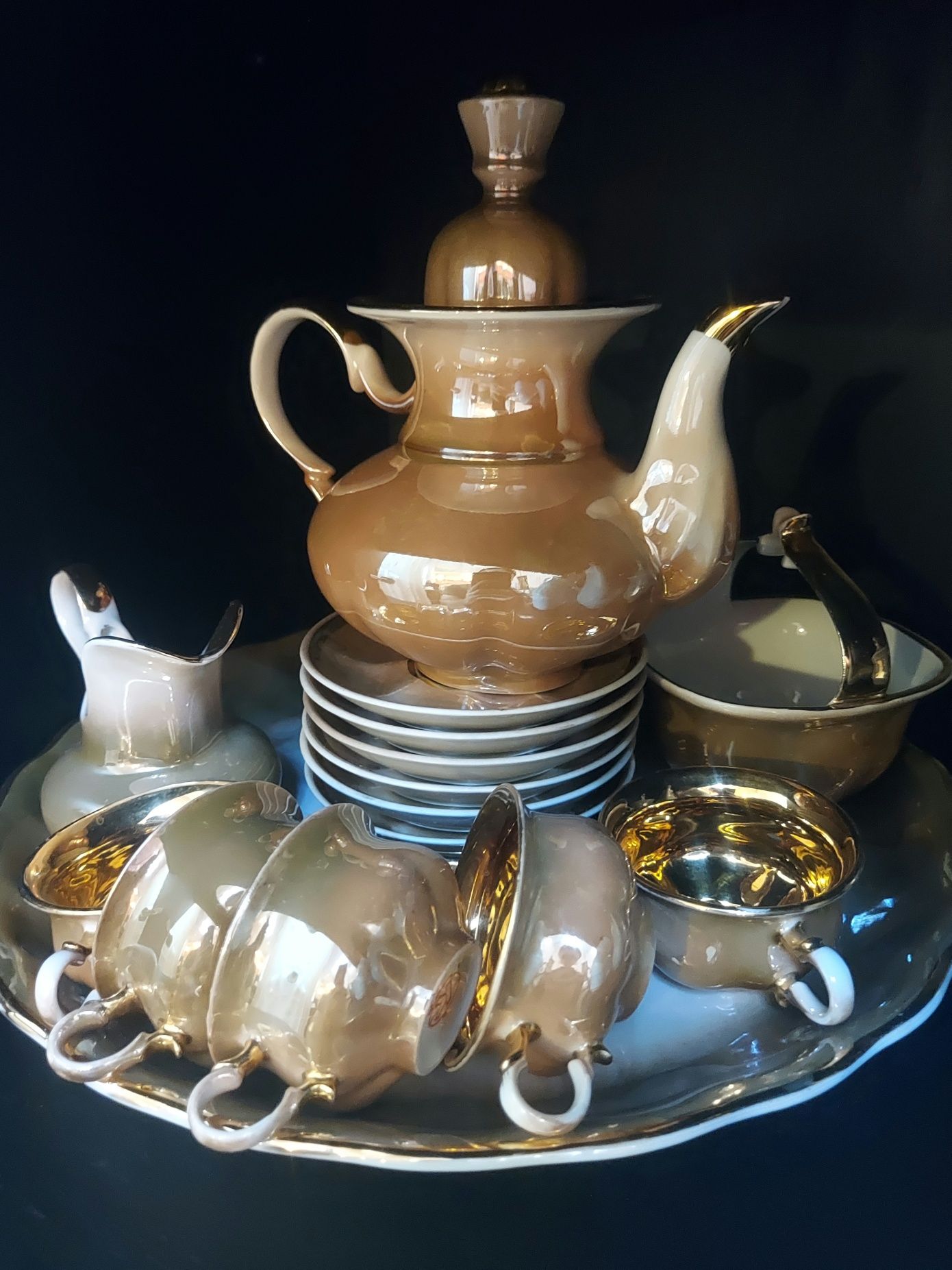 Фарфоровый кофейный сервиз Коростень 1970г.