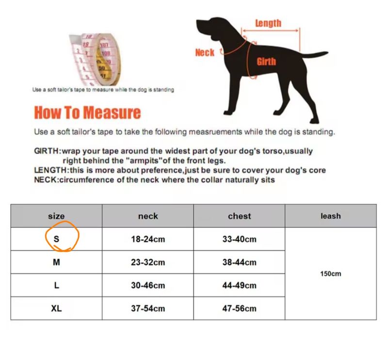 Шлейка для собак и котов размер s