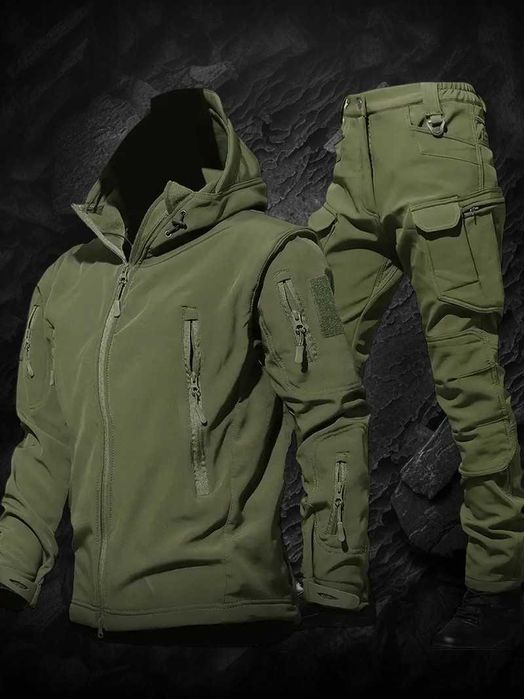 УТЕПЛЕНИЙ ФЛІСОМ тактичний штурмовий костюм SoftShell Софтшел 10 кишен
