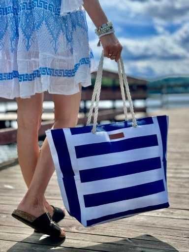 Nowa Torba Plażowa Shopper Na Plażę Piknik Zapinana Na Zamek Duża