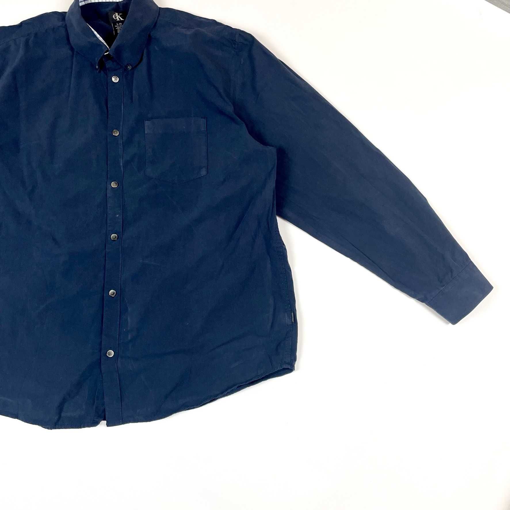 Calvin Klein navy shirt elegancka basic koszula